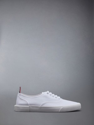 Basket Thom Browne Canvas Heritage Homme Blanche | PEZ59T29441