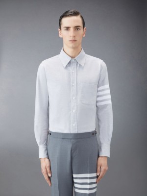 Chemises Thom Browne Flannel 4-Bar Homme Grise | GBM16H22986