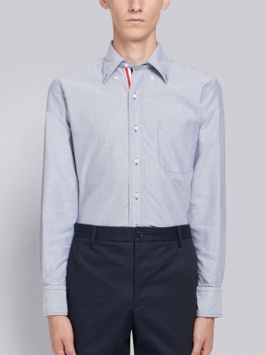 Chemises Thom Browne Grosgrain Placket Oxford Homme Bleu | ZMB50T63698