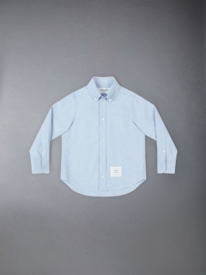Chemises Thom Browne Light Blue Cotton Oxford Classic Garcon Bleu | SNU45V84030