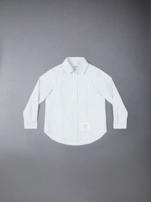 Chemises Thom Browne Medium Cotton Oxford University Stripe Classic Garcon Grise | YMF49X67196