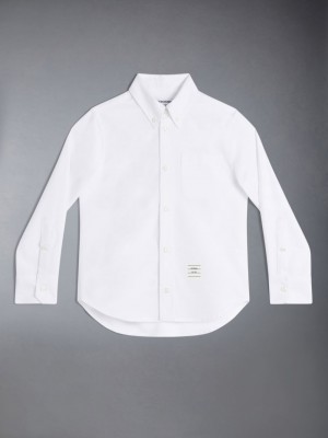 Chemises Thom Browne Oxford 4-Bar Garcon Blanche | QFS62H52131