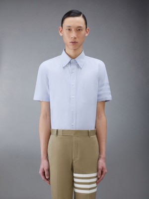 Chemises Thom Browne Oxford 4-Bar Short Sleeve Homme Bleu | UUI18D22898