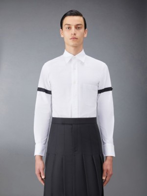 Chemises Thom Browne Oxford Armband Homme Blanche | VCN93F91549