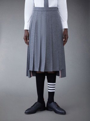 Jupes Thom Browne WOOL FLANNEL 2003 CLASSIC PLEATED Femme Grise | CHS65G22600