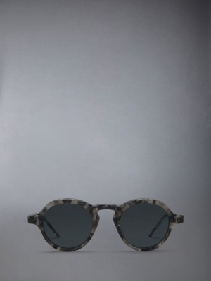 Lunette de Soleil Thom Browne Acetate Round Homme Grise | UYO95N66584