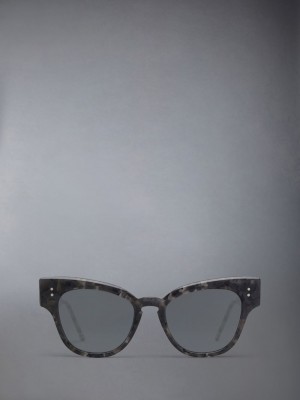 Lunette de Soleil Thom Browne Tortoise Acetate Cateye Homme Grise | NOU38E62772