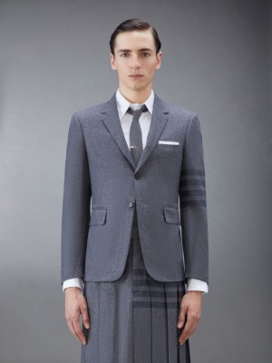 Manteaux Thom Browne Flannel 4-Bar Classic Sport Homme Grise | WBA24K80522