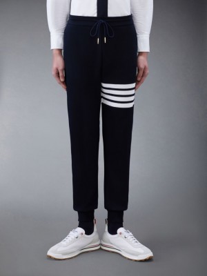 Pantalon Survêtement Thom Browne Waffle 4-Bar Homme Bleu | HBC17Q88316