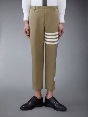 Pantalon Thom Browne Cotton Twill 4-Bar Chino Homme Marron | DIY16C50523