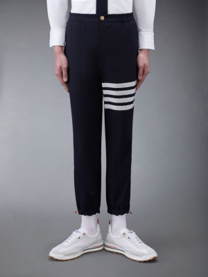 Pantalon Thom Browne Plain Weave 4-Bar Track Homme Bleu | XFI64H94098