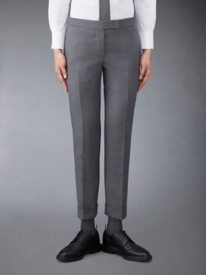 Pantalon Thom Browne Twill Low Rise Skinny Femme Grise | BYQ98M21981