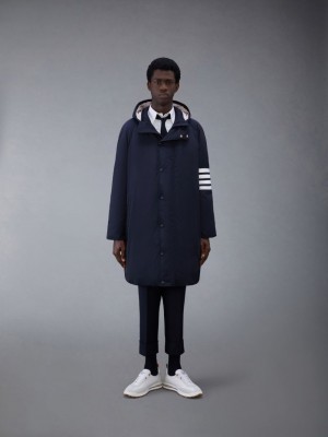 Parka Thom Browne Twill 4-Bar Football Sideline Homme Bleu | CPY93V57614