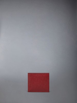 Portefeuilles Thom Browne Pebble Grain Bifold Femme Rouge | HDE03U97650