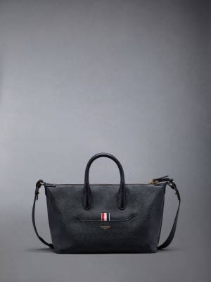 Sac Polochon Thom Browne Pebble Grain Small Femme Noir | ZFQ51O46208