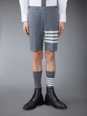 Short Thom Browne Plain Weave 4-Bar Low Rise Homme Grise | VYG75M59587