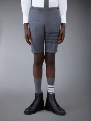 Short Thom Browne Twill School Uniform 4-Bar Low Rise Homme Grise | SOU05X35744