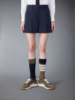 Short Thom Browne Typewriter Sack Femme Bleu | HJK72J07929