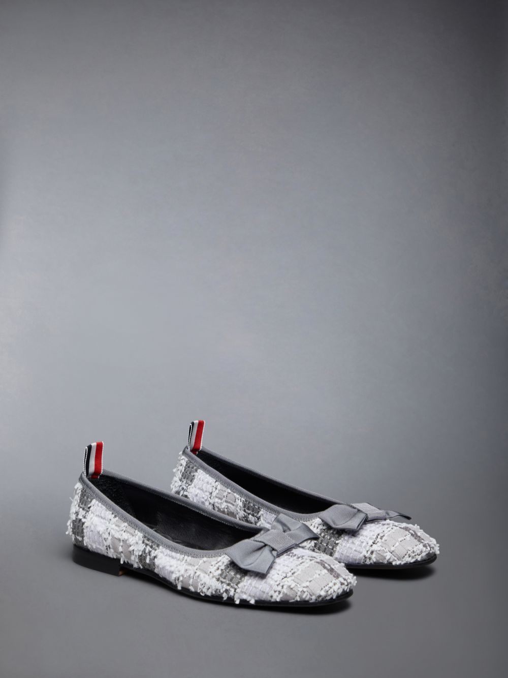 Ballerine Thom Browne Tartan Tweed Leather Sole Opera Femme Grise | DSX61V71066
