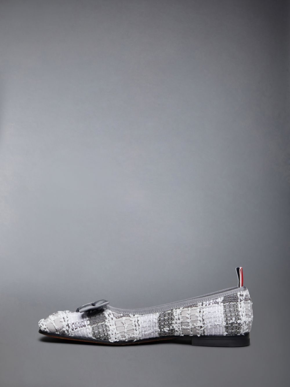 Ballerine Thom Browne Tartan Tweed Leather Sole Opera Femme Grise | DSX61V71066