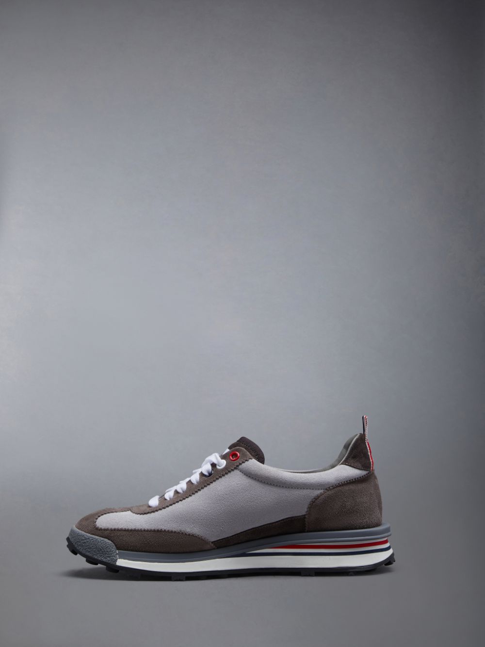 Basket Thom Browne Calf Suede Tech Runner Femme Grise | HPI66M55706