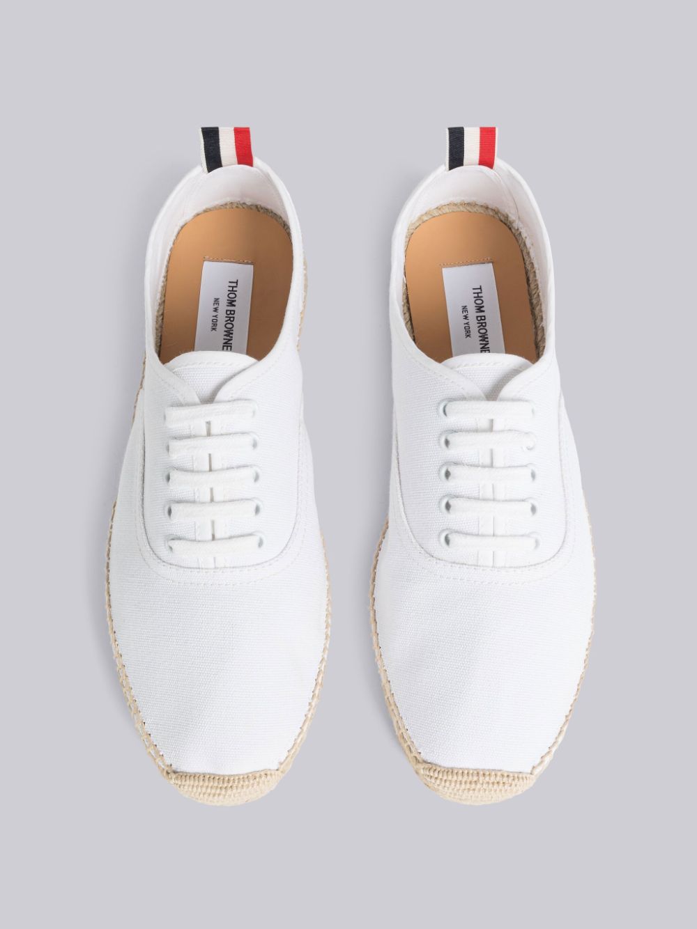 Basket Thom Browne Canvas Espadrille Heritage Homme Blanche | SSD09E13595
