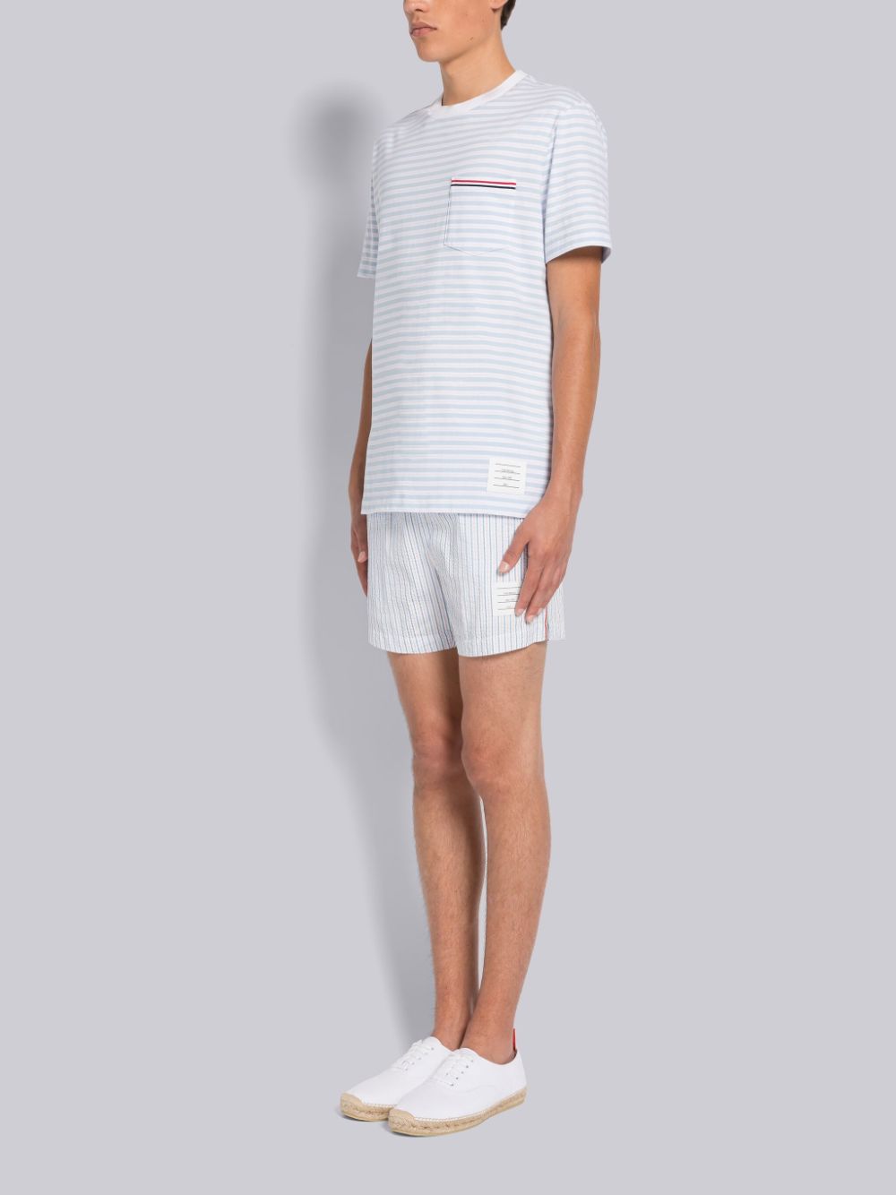 Basket Thom Browne Canvas Espadrille Heritage Homme Blanche | SSD09E13595