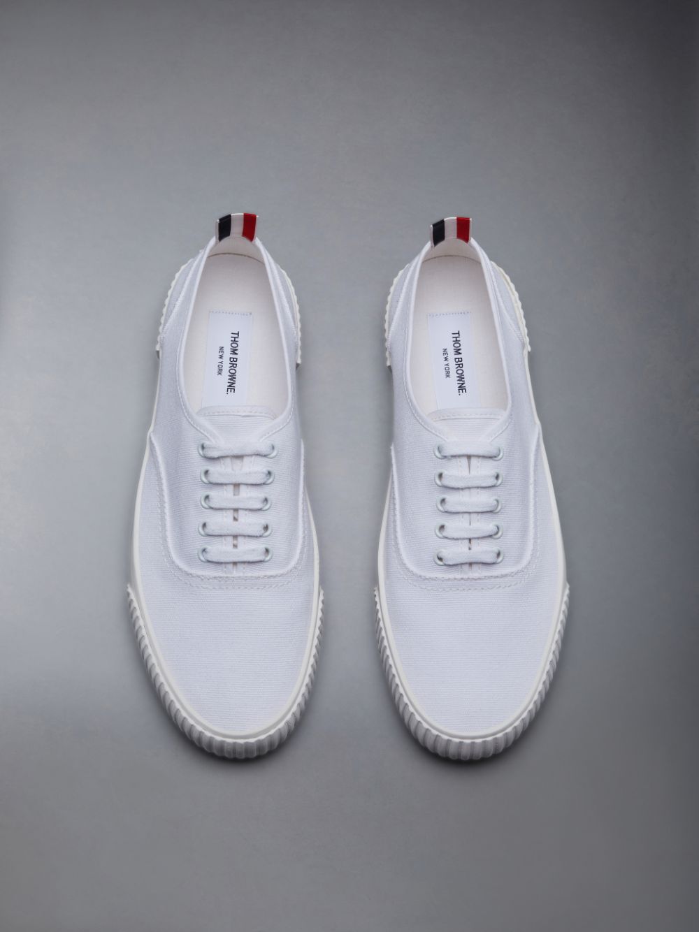 Basket Thom Browne Canvas Heritage Homme Blanche | PEZ59T29441
