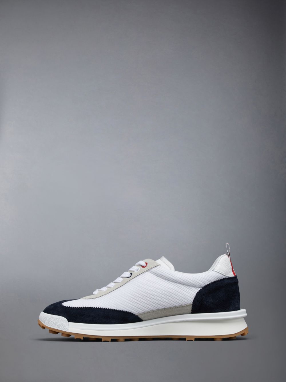Basket Thom Browne FINE SUEDE TECH RUNNER Homme Blanche | PXH95X36248