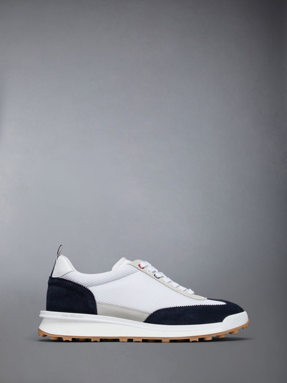 Basket Thom Browne FINE SUEDE TECH RUNNER Homme Blanche | PXH95X36248