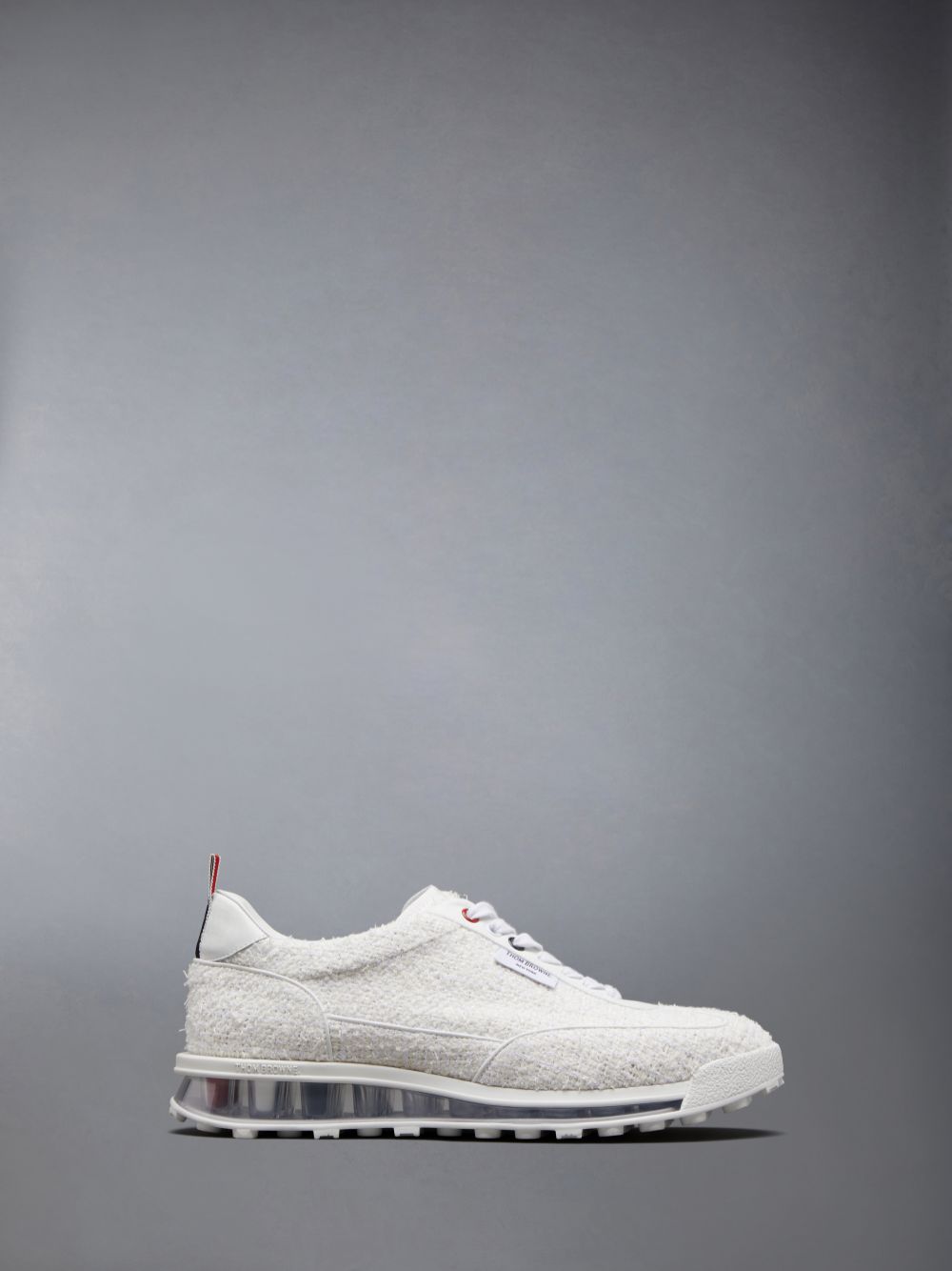 Basket Thom Browne Tech Runner Tweeds Homme Blanche | ERM11Y59426