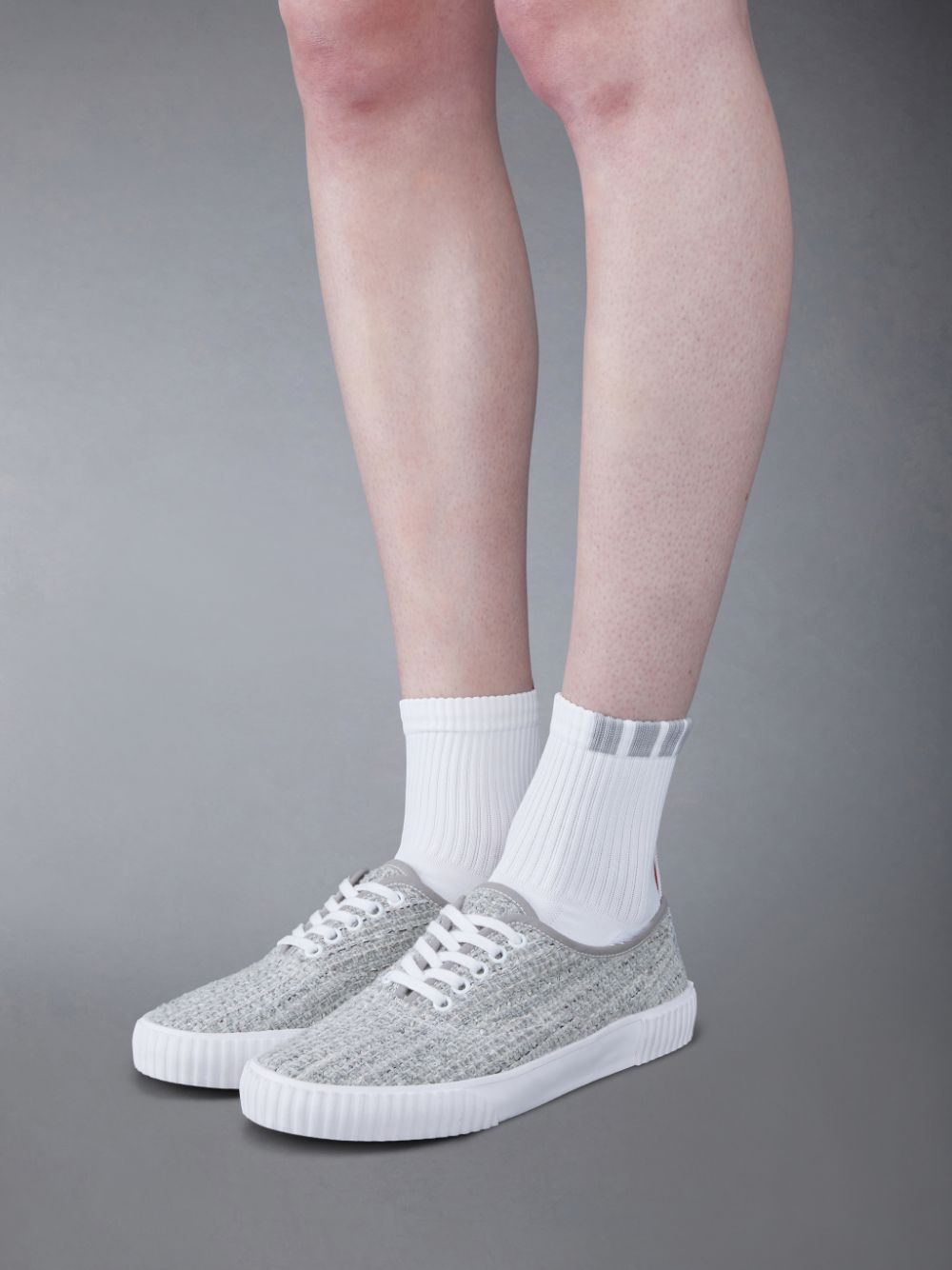 Basket Thom Browne Tweed Heritage Femme Grise | PCN58J19107