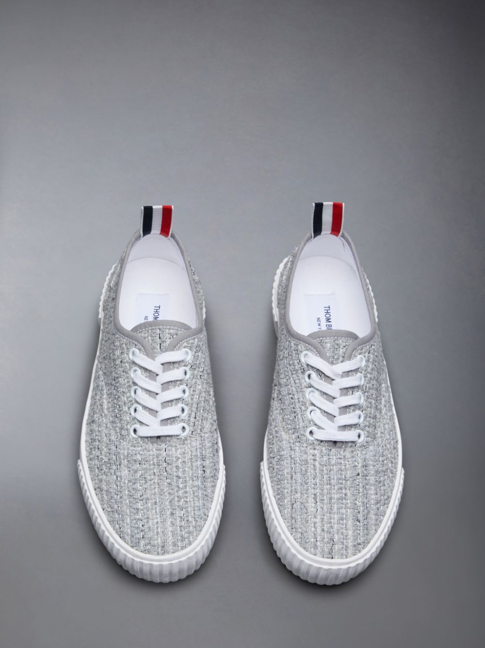 Basket Thom Browne Tweed Heritage Femme Grise | PCN58J19107