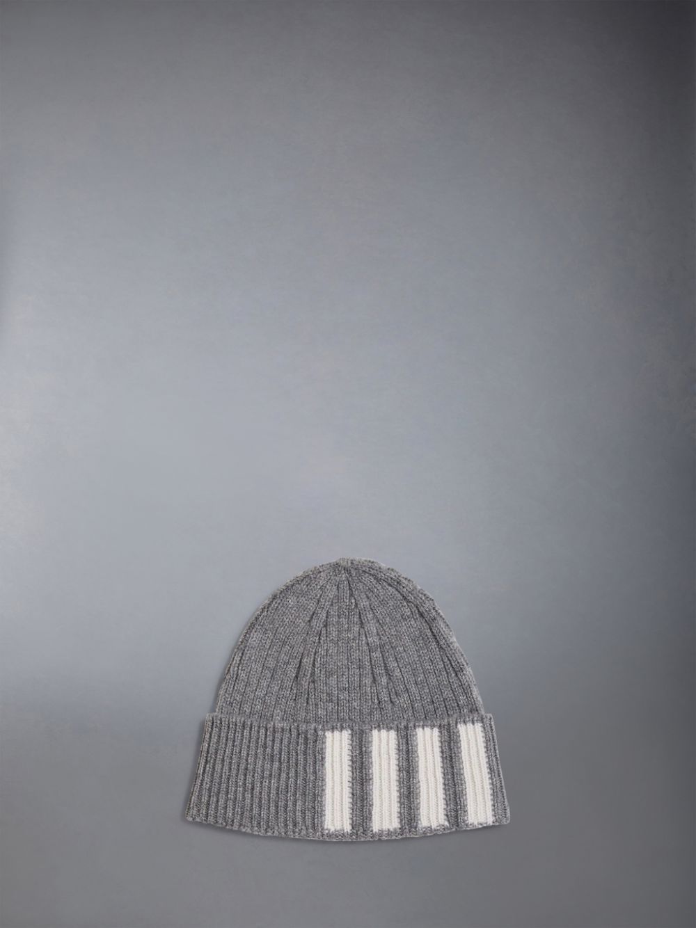 Bonnet Thom Browne CASHMERE RIB 4-BAR Homme Grise | QOD11A10841