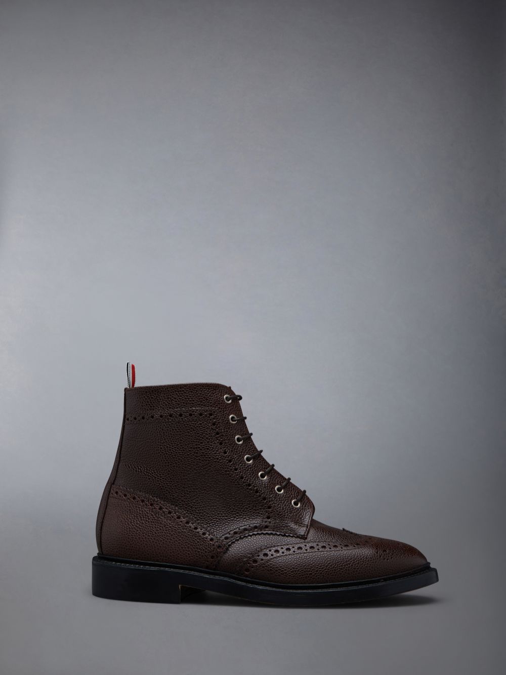 Botte Thom Browne Pebble Grain Wingtip Homme Marron | NKQ69C17087