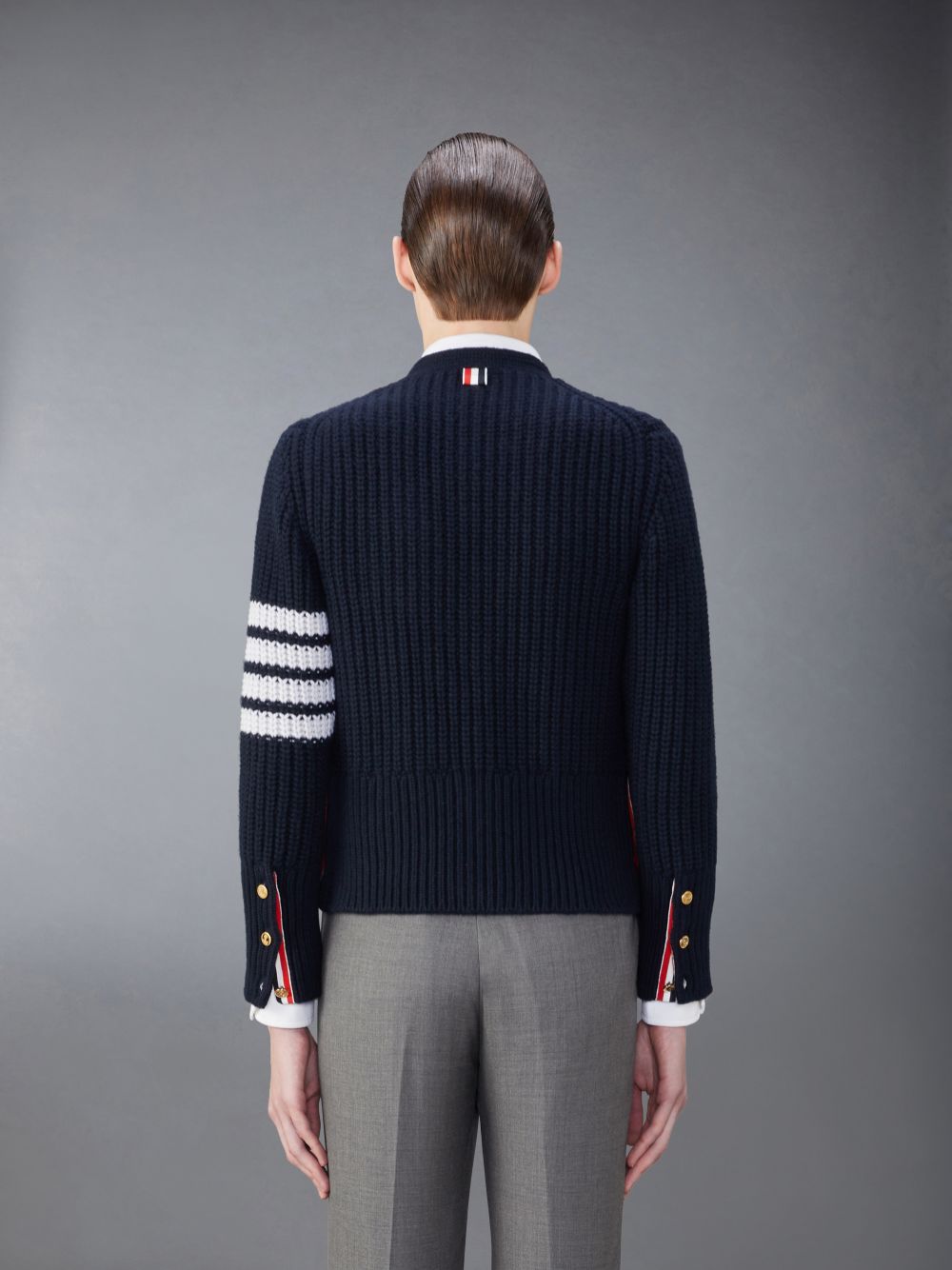 Cardigan Thom Browne Cashmere 4-Bar Classic Homme Bleu | UNU68W64951
