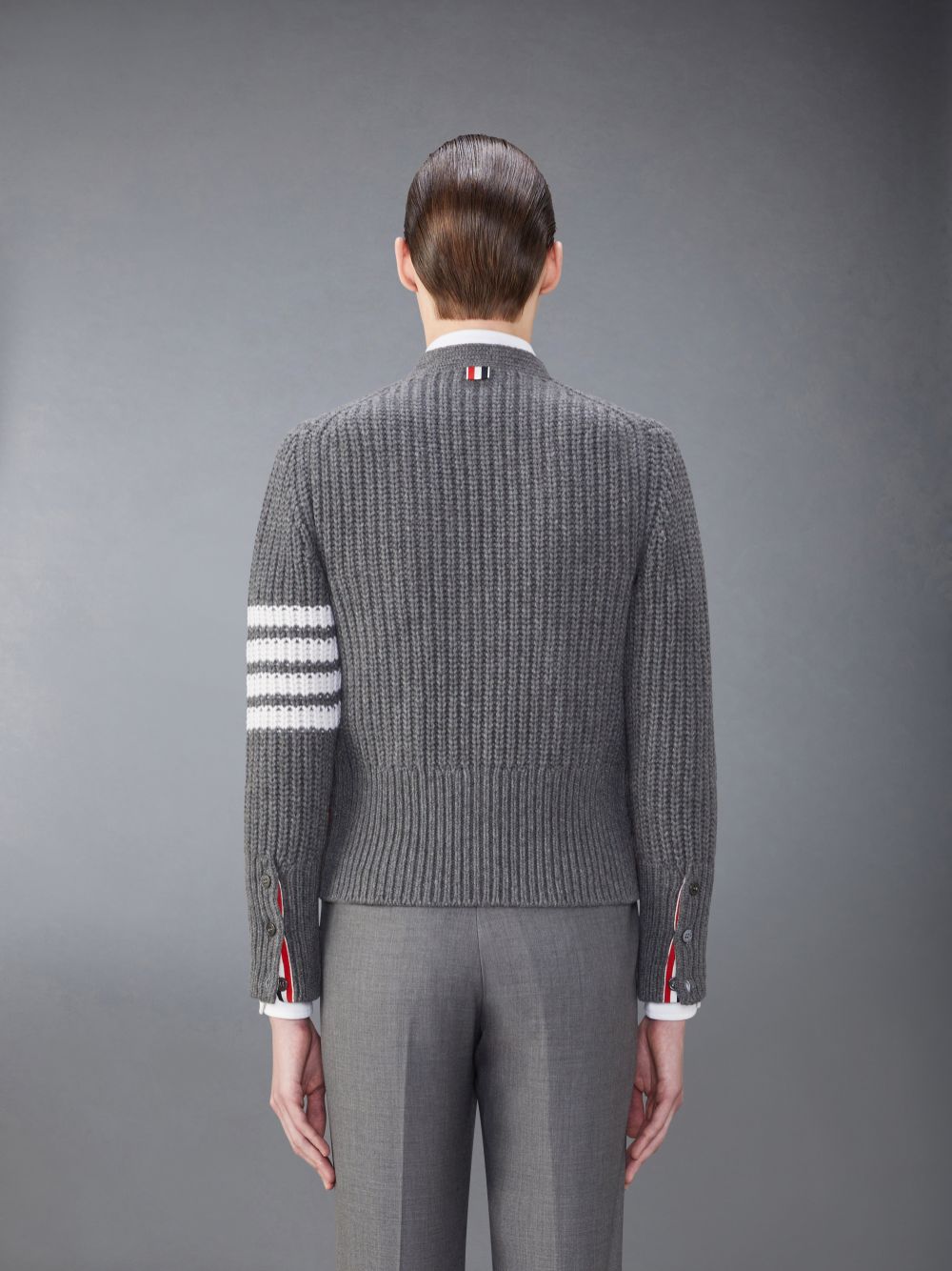 Cardigan Thom Browne Cashmere 4-Bar Classic Homme Grise | UDS91V10532
