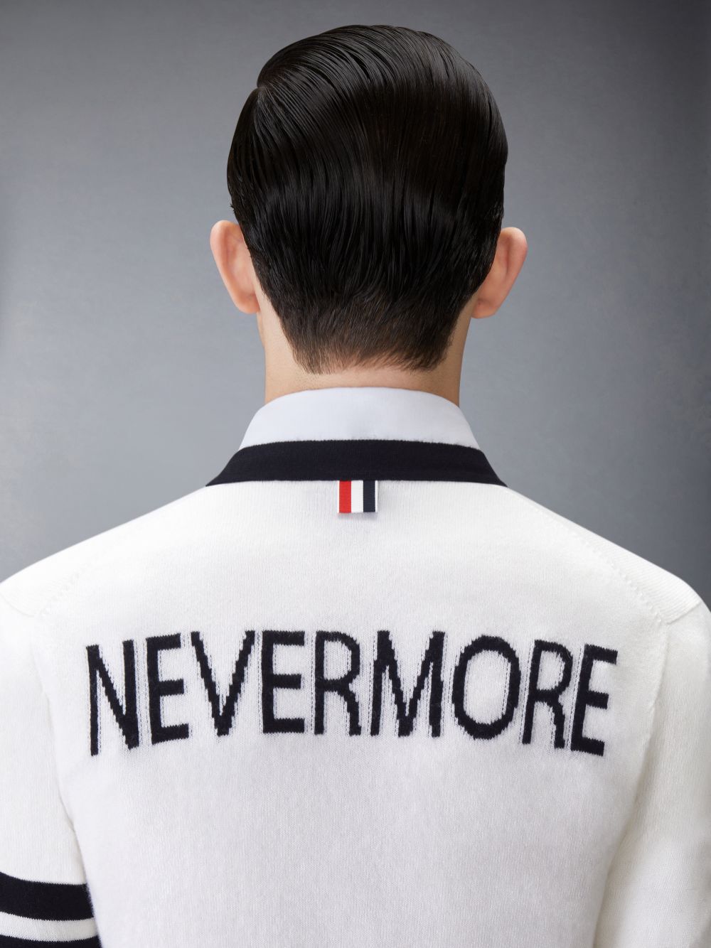 Cardigan Thom Browne Cashmere Nevermore Intarsia 4-Bar Classic Short Homme Blanche | GDQ49J80558
