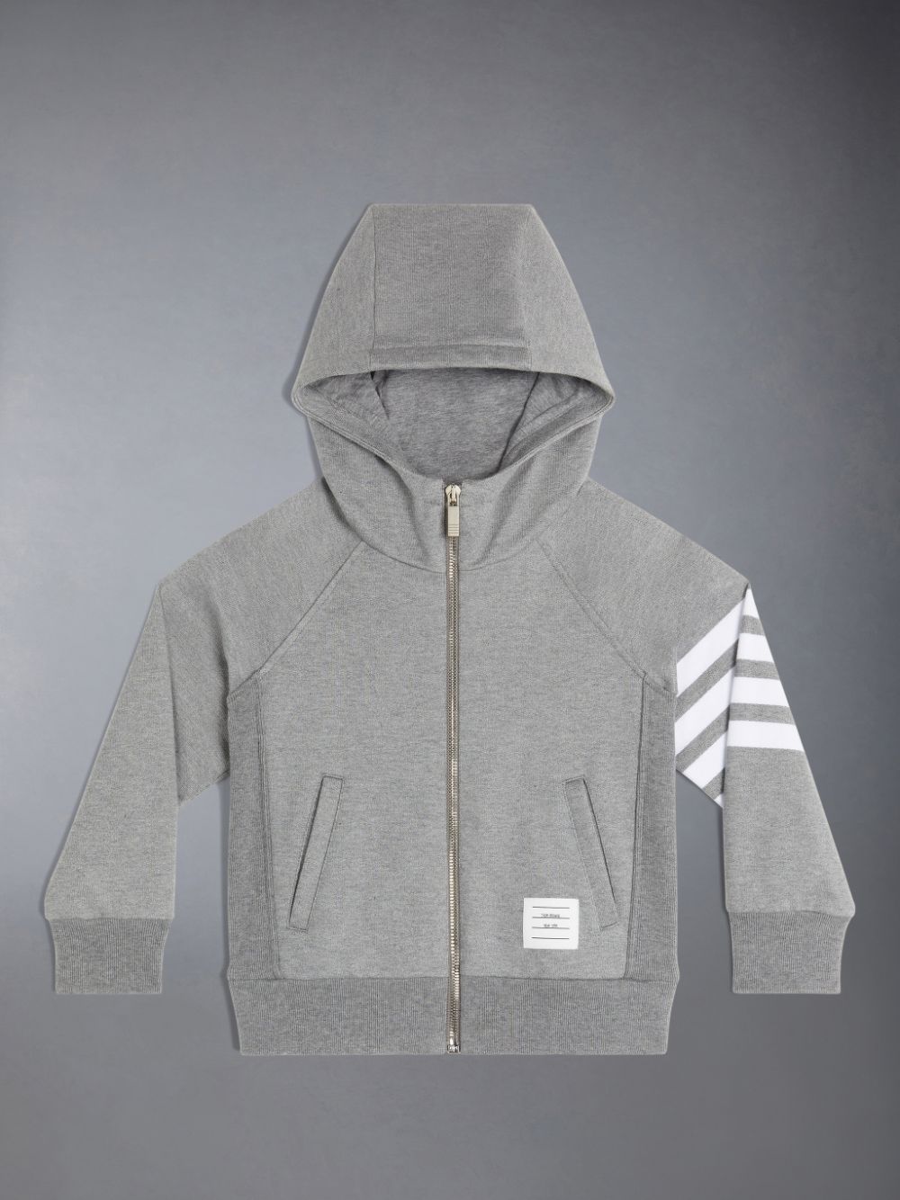 Cardigan Thom Browne Classic Loopback 4-Bar Full Zip Fille Grise | TML60Q06487