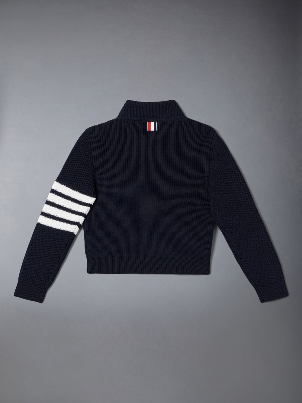 Cardigan Thom Browne Cotton 4-Bar Zip up Fille Bleu | UFQ15I37368
