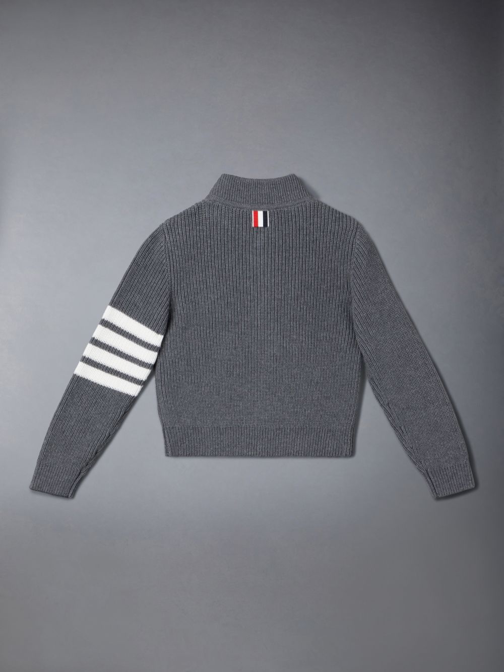 Cardigan Thom Browne Cotton 4-Bar Zip up Fille Grise | GTI18J66075