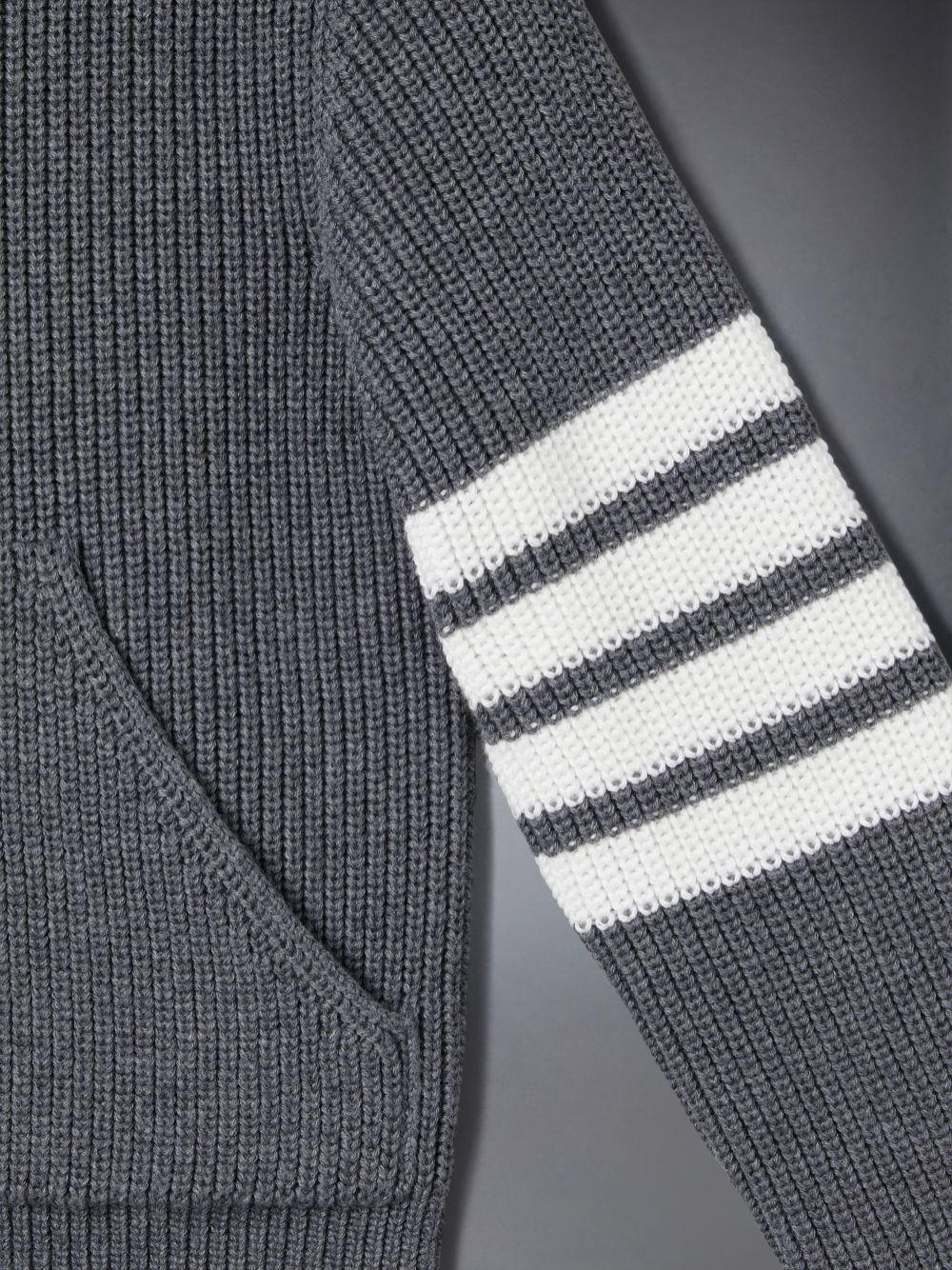 Cardigan Thom Browne Cotton 4-Bar Zip up Fille Grise | GTI18J66075