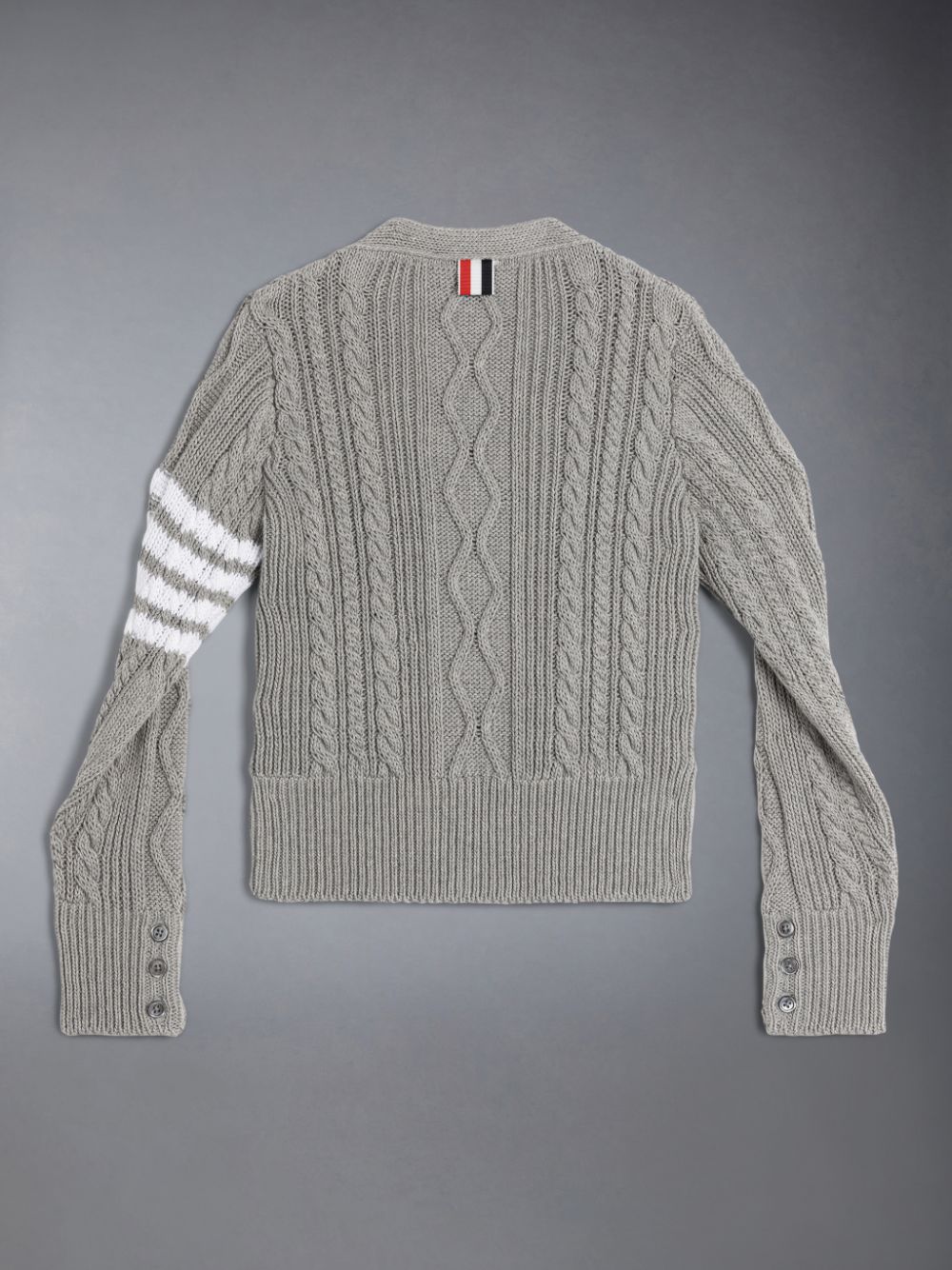 Cardigan Thom Browne Cotton V-neck Fille Grise | UXT81R90072