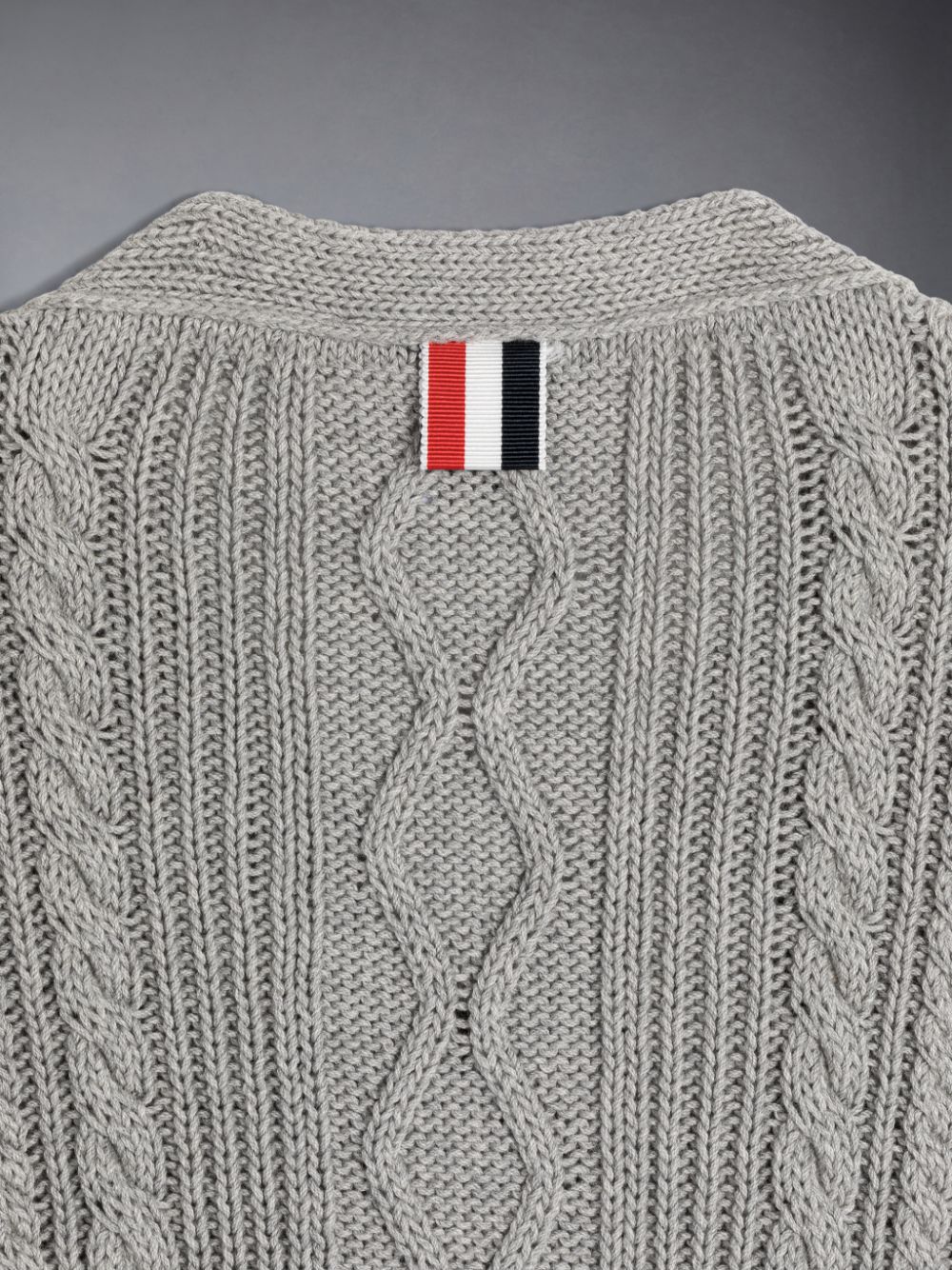 Cardigan Thom Browne Cotton V-neck Fille Grise | UXT81R90072