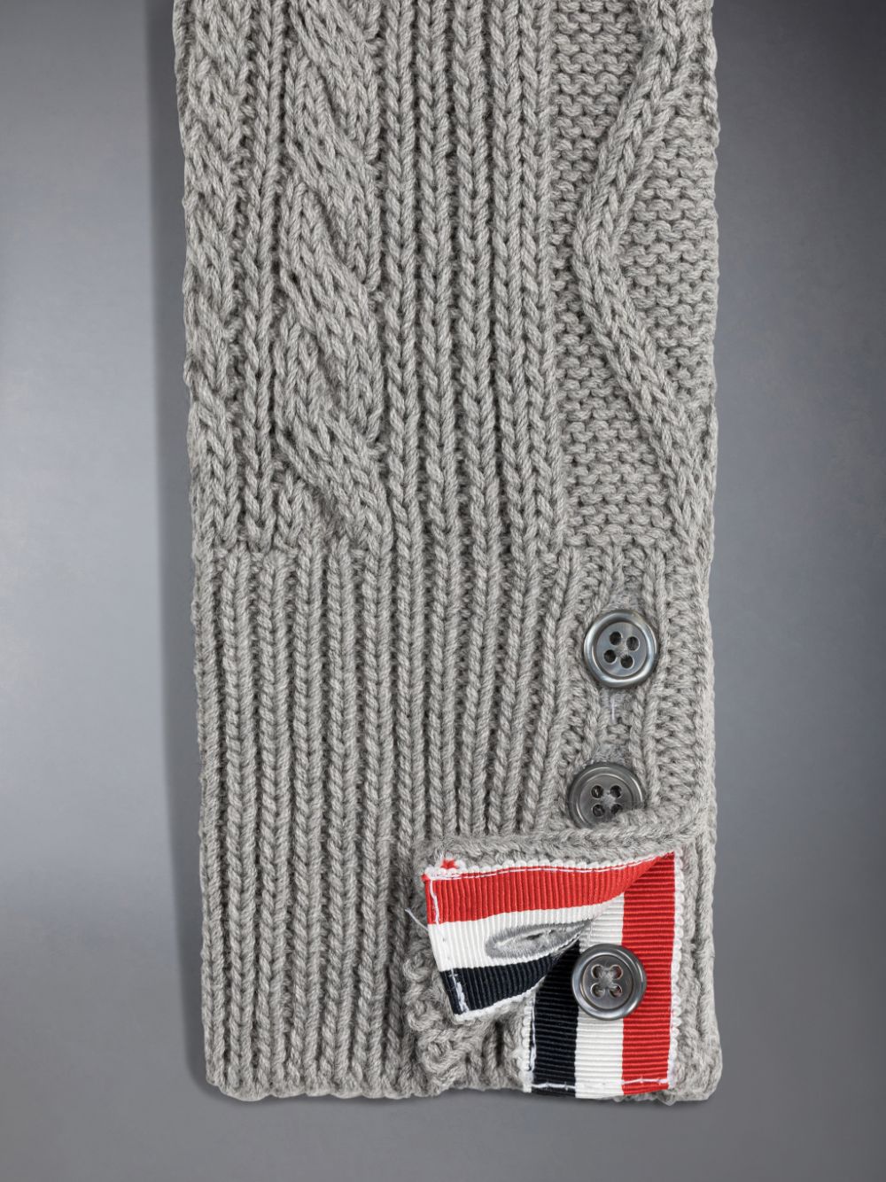 Cardigan Thom Browne Cotton V-neck Fille Grise | UXT81R90072