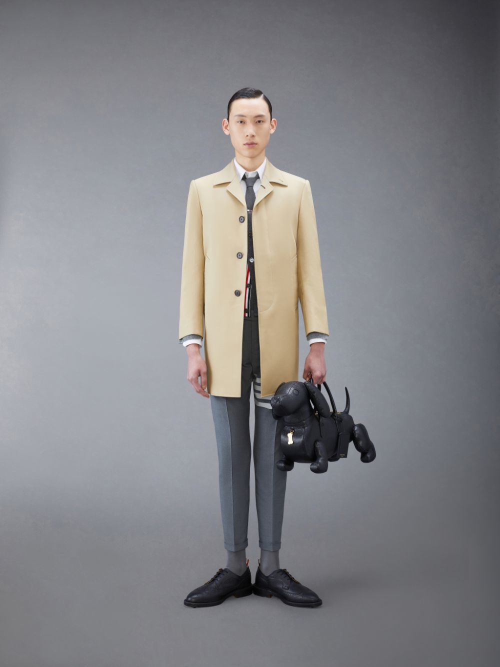 Cardigan Thom Browne Funmix Cashmere 4-Bar V-Neck Homme Grise | KWU02L60081