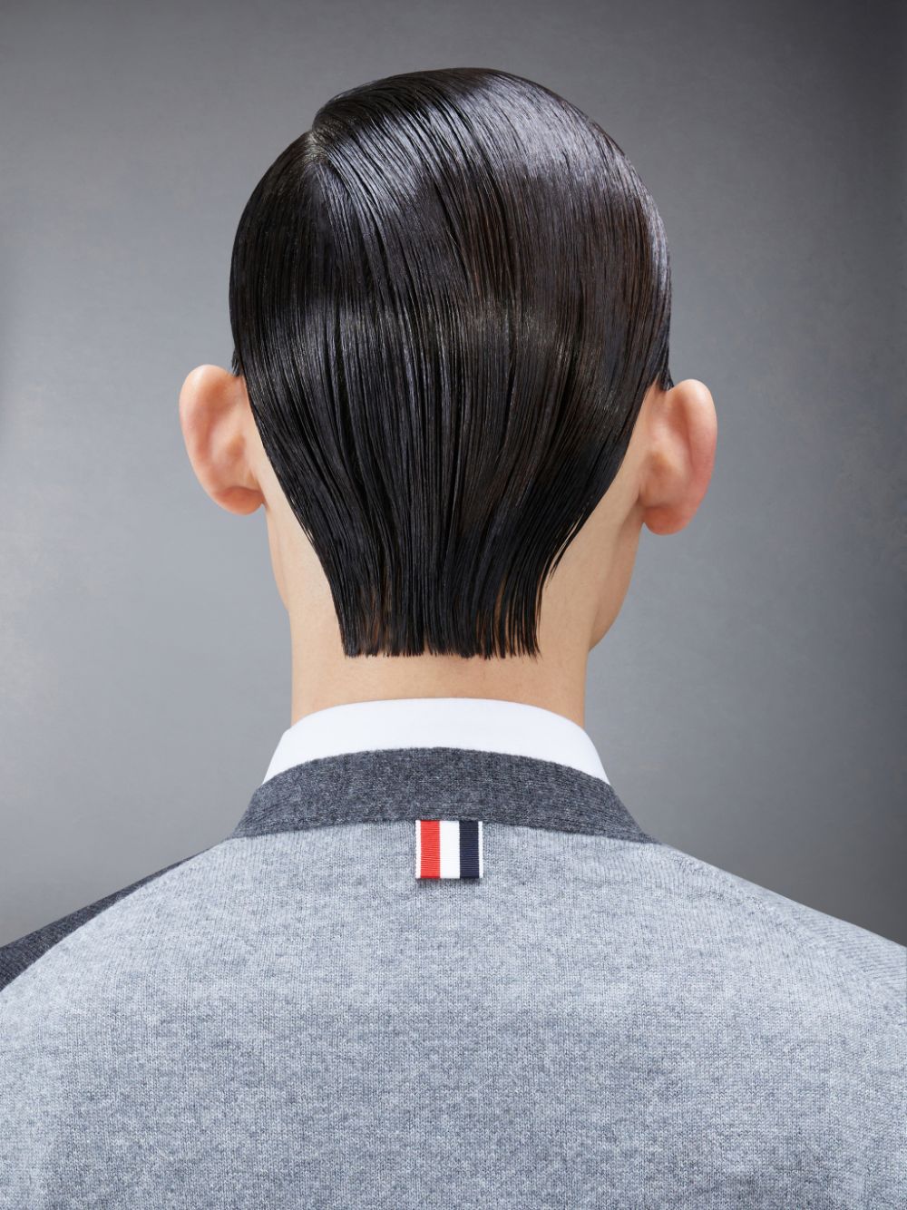 Cardigan Thom Browne Funmix Cashmere 4-Bar V-Neck Homme Grise | KWU02L60081