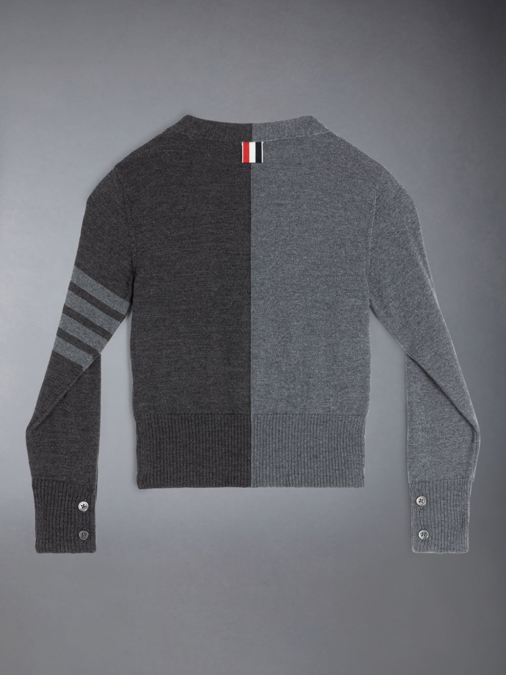 Cardigan Thom Browne Funmix Wool 4-Bar V-neck Fille Grise | ZOT18X77832