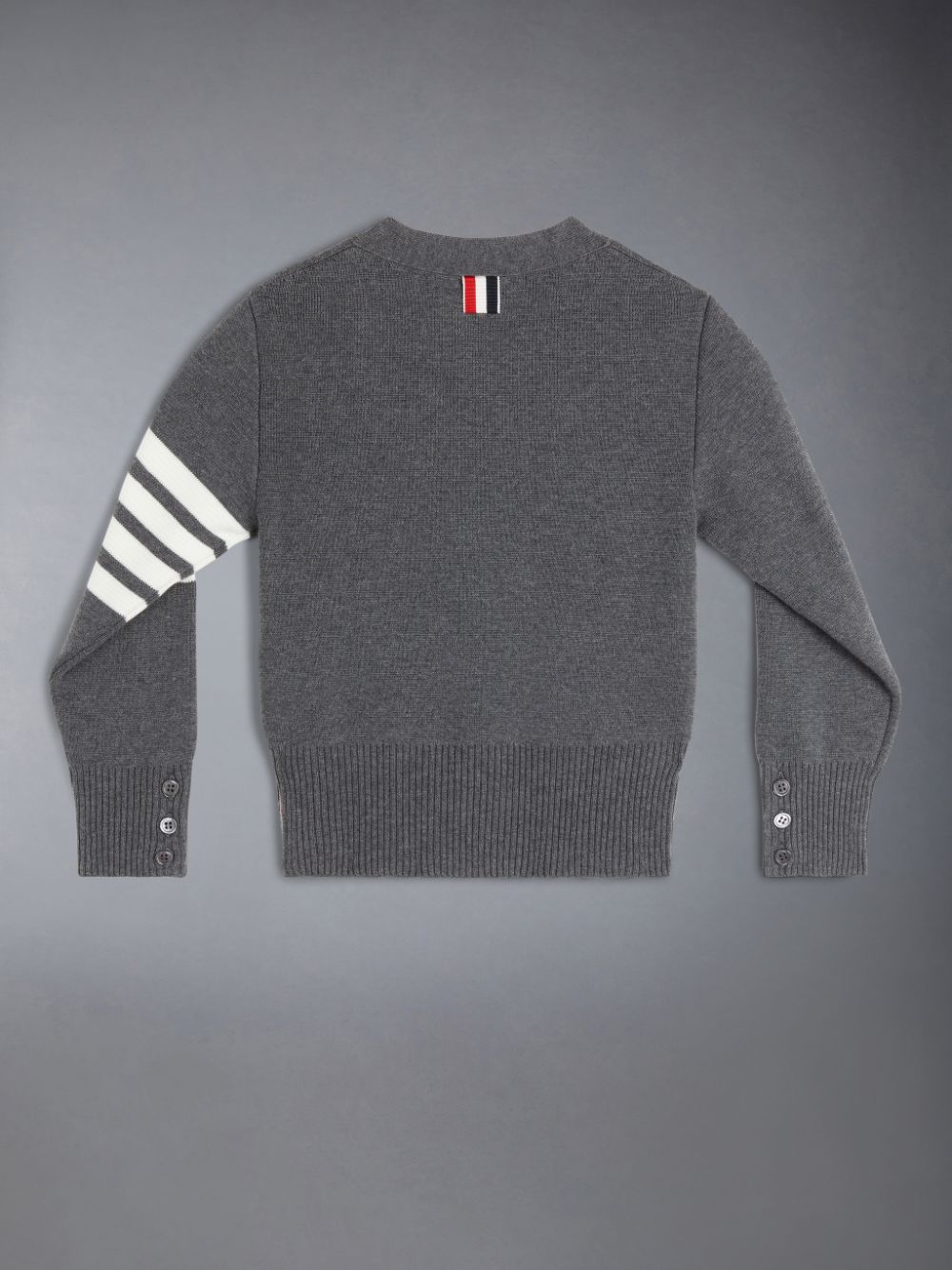 Cardigan Thom Browne Milano Stitch 4-Bar V-neck Fille Grise | DGP52M58060