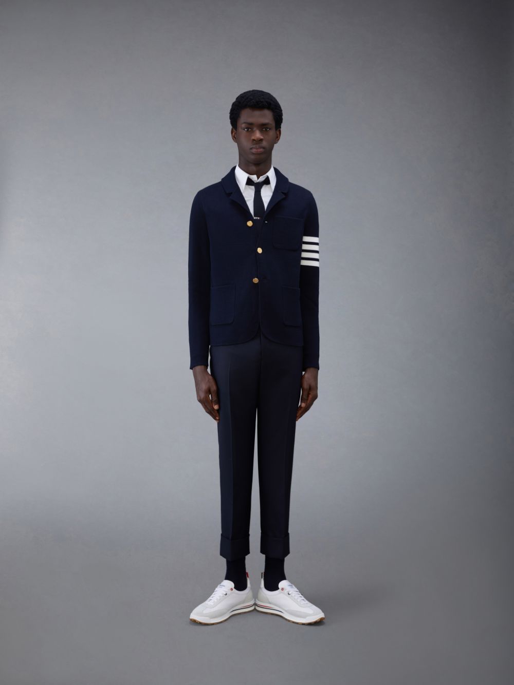 Cardigan Thom Browne Wool 4-Bar Sport Homme Bleu | VEV75N74737
